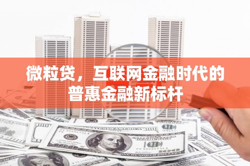 于田微粒贷，互联网金融时代的普惠金融新标杆