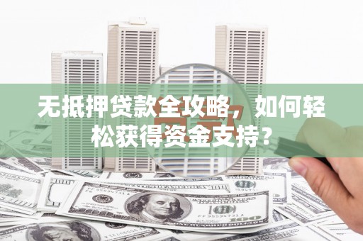于田无抵押贷款全攻略，如何轻松获得资金支持？