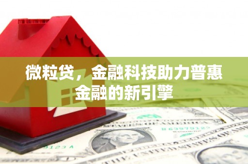 于田微粒贷，金融科技助力普惠金融的新引擎
