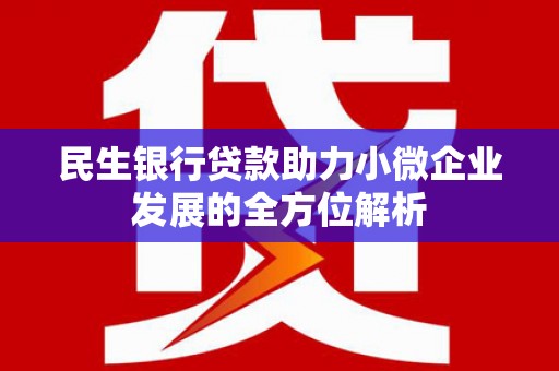 于田民生银行贷款助力小微企业发展的全方位解析