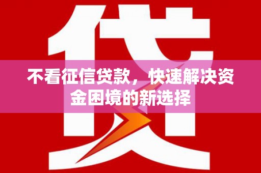 于田不看征信贷款，快速解决资金困境的新选择