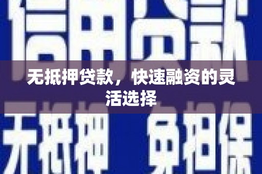 于田无抵押贷款，快速融资的灵活选择