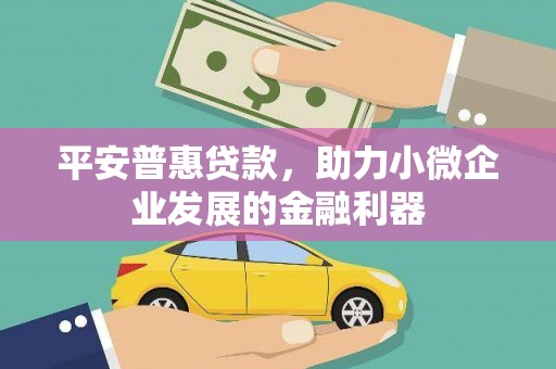 于田平安普惠贷款，助力小微企业发展的金融利器