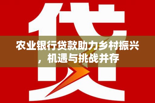 于田农业银行贷款助力乡村振兴，机遇与挑战并存
