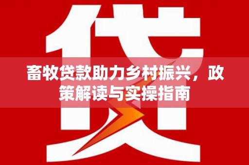 于田畜牧贷款助力乡村振兴，政策解读与实操指南
