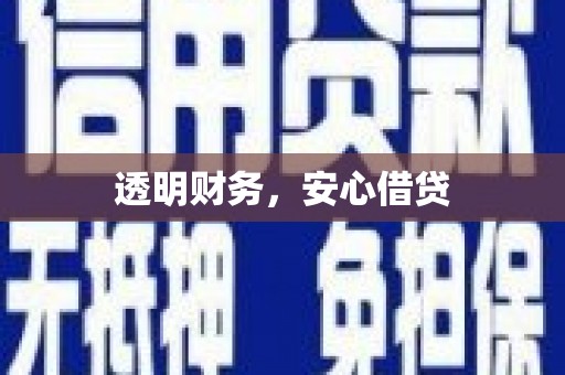 于田透明财务，安心借贷