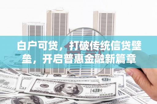于田白户可贷，打破传统信贷壁垒，开启普惠金融新篇章